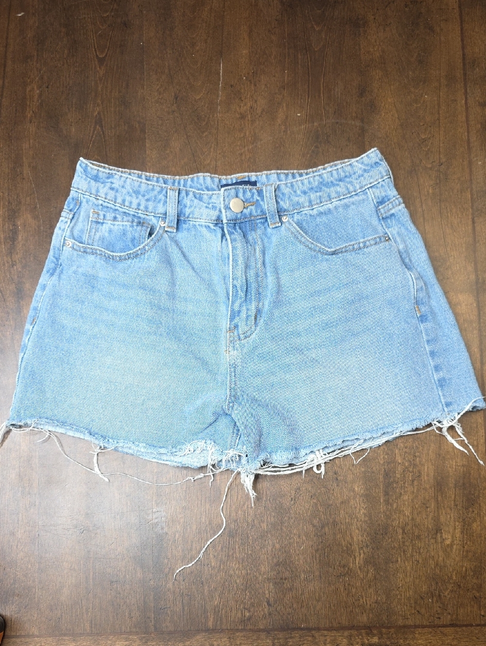 Angel Kiss Light Blue Distressed Denim Cutoff Shorts Size 29
